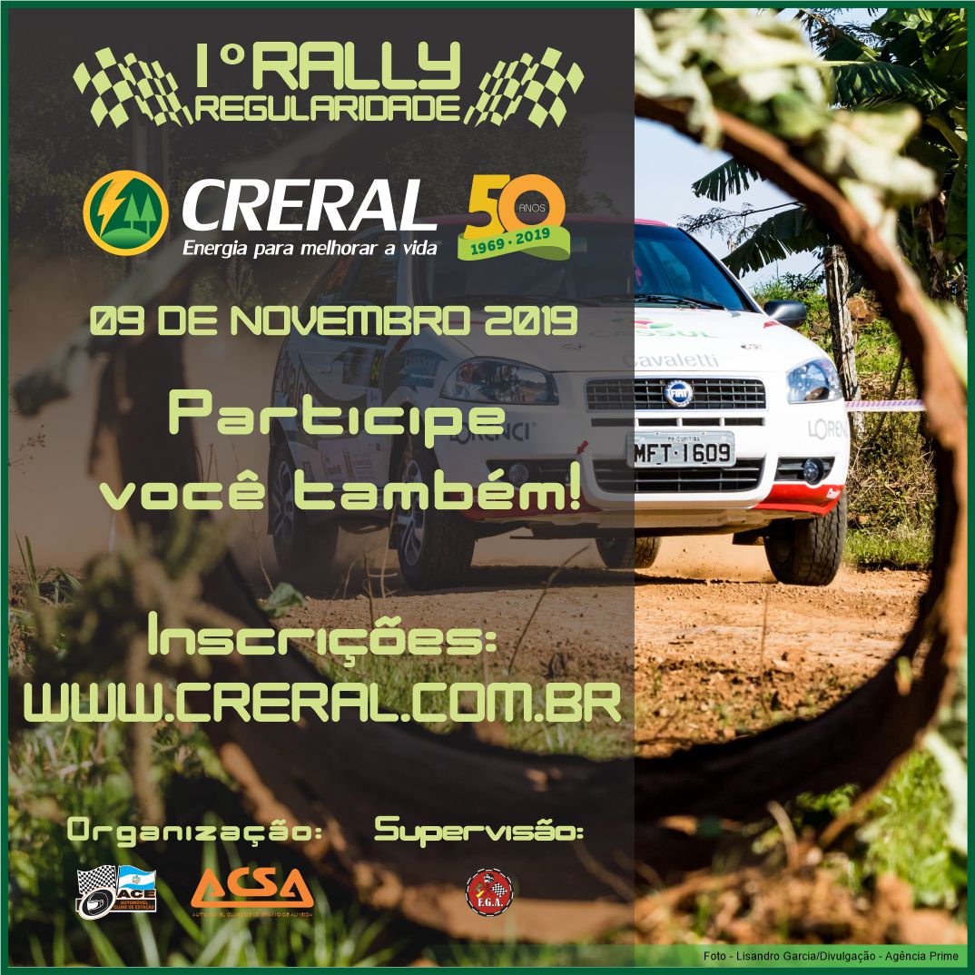 1º Rally Creral 50 anos será realizado em novembro